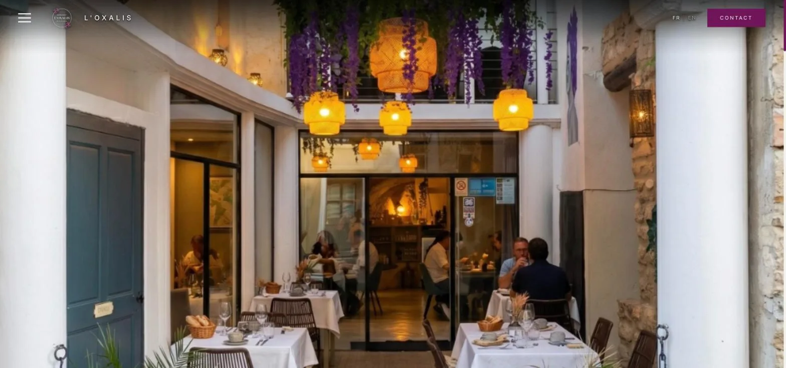Le site de L'Oxalis by Clive Joyce, restaurant à Collias